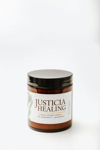 Citrine Infused Crystal Candle by Justicia Healing