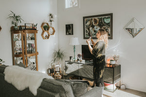 Angela Goodstein peforming a guided Home Cleansing Ritual