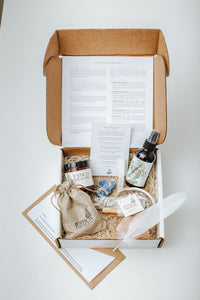 Justicia Home Cleansing and Blessing kit with candle, body and room spray, crystals, smudge kit and step by step instructions