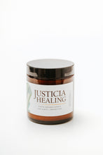 Load image into Gallery viewer, Justicia Healing Pyrite crystal infused candle for purity and protection